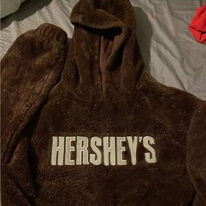 Hershey's Brown Fleece Cropped Hoodie